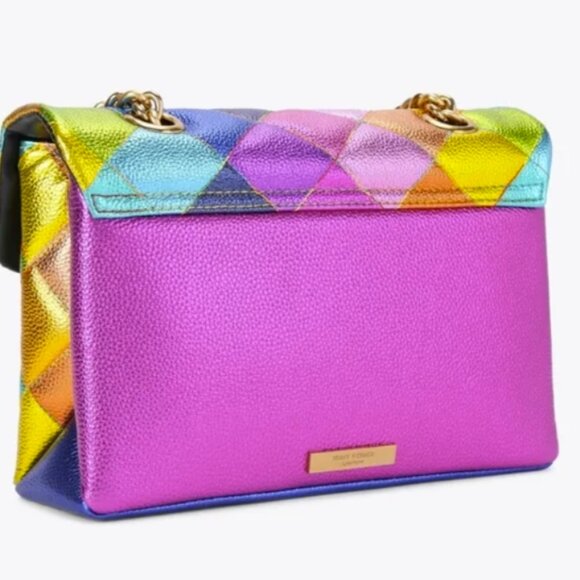 Kurt Geiger London Kensington Metallic Rainbow Leather Crossbody Bag - NWT - Picture 2 of 5